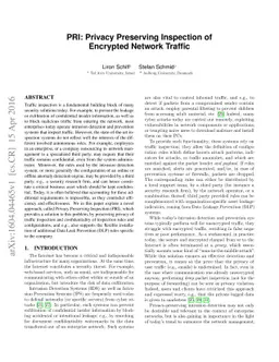 PRI: Privacy Preserving Inspection of Encrypted Network Traffic