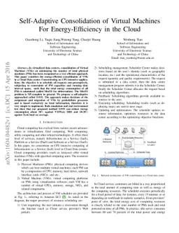 Self-Adaptive Consolidation of Virtual Machines For Energy-Efficiency in
  the Cloud