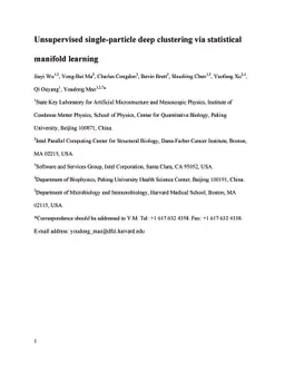 Unsupervised single-particle deep clustering via statistical manifold
  learning