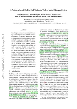 A Network-based End-to-End Trainable Task-oriented Dialogue System