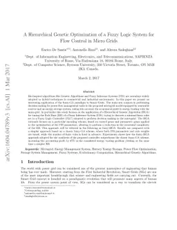 A Hierarchical Genetic Optimization of a Fuzzy Logic System for Flow
  Control in Micro Grids