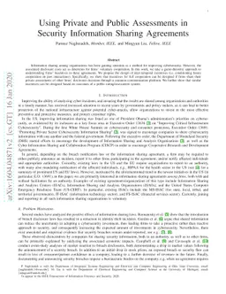 Using Private and Public Assessments in Security Information Sharing
  Agreements
