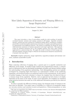 Most Likely Separation of Intensity and Warping Effects in Image
  Registration