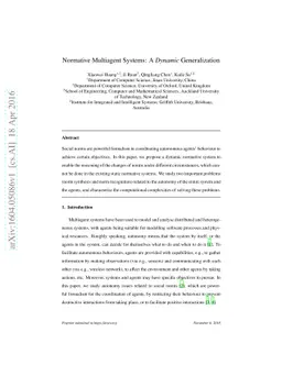 Normative Multiagent Systems: A Dynamic Generalization