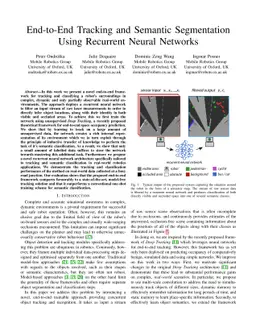 End-to-End Tracking and Semantic Segmentation Using Recurrent Neural
  Networks