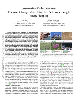 Annotation Order Matters: Recurrent Image Annotator for Arbitrary Length
  Image Tagging