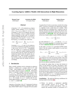 Learning Sparse Additive Models with Interactions in High Dimensions