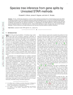 Species tree inference from gene splits by Unrooted STAR methods