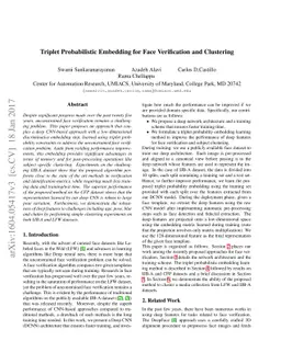 Triplet Probabilistic Embedding for Face Verification and Clustering