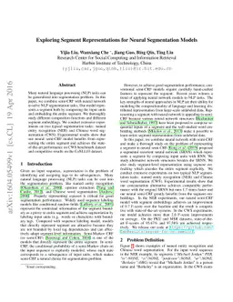 Exploring Segment Representations for Neural Segmentation Models