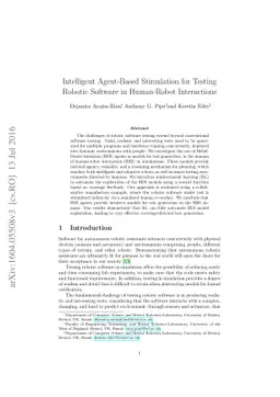 Intelligent Agent-Based Stimulation for Testing Robotic Software in
  Human-Robot Interactions