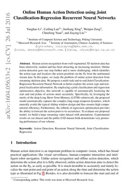Online Human Action Detection using Joint Classification-Regression
  Recurrent Neural Networks