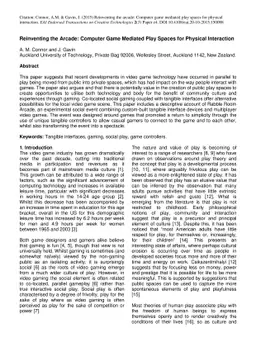 Reinventing the Arcade: Computer Game Mediated Play Spaces for Physical
  Interaction