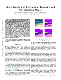 Scene Parsing with Integration of Parametric and Non-parametric Models