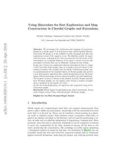 Using Binoculars for Fast Exploration and Map Construction in Chordal
  Graphs and Extensions