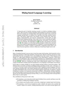 Dialog-based Language Learning