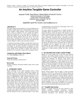 An Intuitive Tangible Game Controller