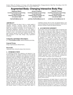 Augmented Body: Changing Interactive Body Play