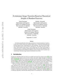Evolutionary Image Transition Based on Theoretical Insights of Random
  Processes