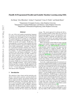 FlashR: R-Programmed Parallel and Scalable Machine Learning using SSDs