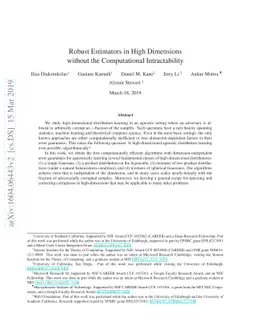 Robust Estimators in High Dimensions without the Computational
  Intractability