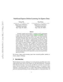 Stabilized Sparse Online Learning for Sparse Data