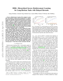HIRL: Hierarchical Inverse Reinforcement Learning for Long-Horizon Tasks
  with Delayed Rewards