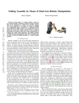 Folding Assembly by Means of Dual-Arm Robotic Manipulation