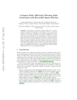Compact-Table: Efficiently Filtering Table Constraints with Reversible
  Sparse Bit-Sets
