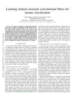 Learning rotation invariant convolutional filters for texture
  classification