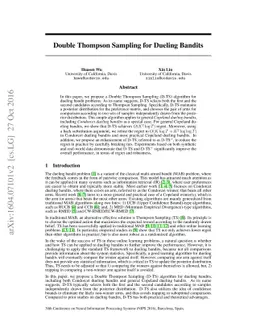 Double Thompson Sampling for Dueling Bandits