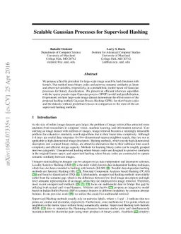 Scalable Gaussian Processes for Supervised Hashing