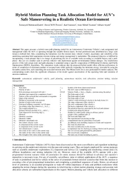An Efficient Hybrid Route-Path Planning Model For Dynamic Task
  Allocation and Safe Maneuvering of an Underwater Vehicle in a Realistic
  Environment