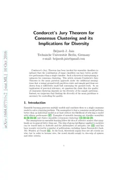 Condorcet's Jury Theorem for Consensus Clustering and its Implications
  for Diversity