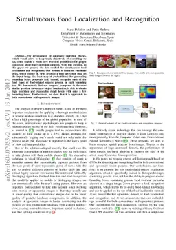 Simultaneous Food Localization and Recognition