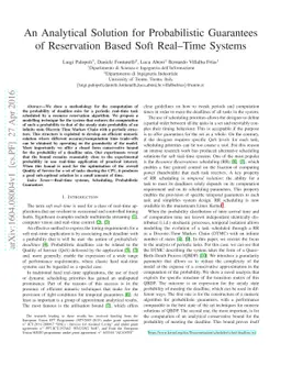 An Analytical Solution for Probabilistic Guarantees of Reservation Based
  Soft Real-Time Systems