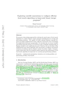 Exploiting variable associations to configure efficient local search
  algorithms in large-scale binary integer programs