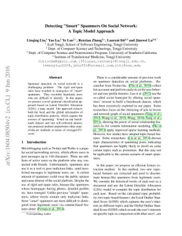 Detecting "Smart" Spammers On Social Network: A Topic Model Approach