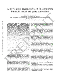 A movie genre prediction based on Multivariate Bernoulli model and genre
  correlations