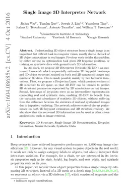 Single Image 3D Interpreter Network