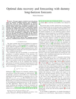 Optimal data recovery and forecasting with dummy long-horizon forecasts