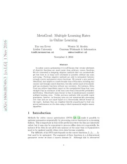 MetaGrad: Multiple Learning Rates in Online Learning