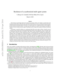 Resilience of a synchronized multi-agent system