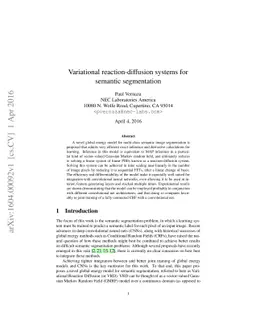 Variational reaction-diffusion systems for semantic segmentation