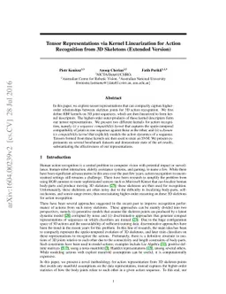 Tensor Representations via Kernel Linearization for Action Recognition
  from 3D Skeletons (Extended Version)