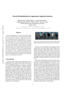 Person Re-identification in Appearance Impaired Scenarios