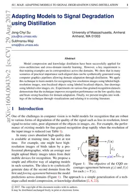 Adapting Models to Signal Degradation using Distillation