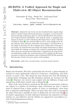 3D-R2N2: A Unified Approach for Single and Multi-view 3D Object
  Reconstruction
