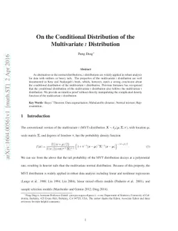 On the Conditional Distribution of the Multivariate $t$ Distribution