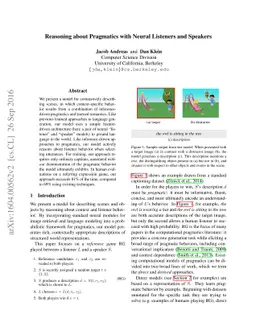Reasoning About Pragmatics with Neural Listeners and Speakers